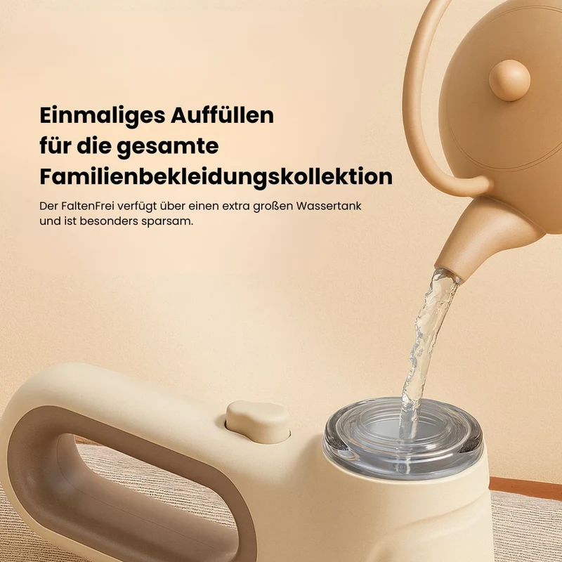 Tragbarer Dampfglätter für Kleidung | Handdampfbügler ohne Bügelbrett | 30 Min Dampfzeit, automatisch schonend | FaltenFrei