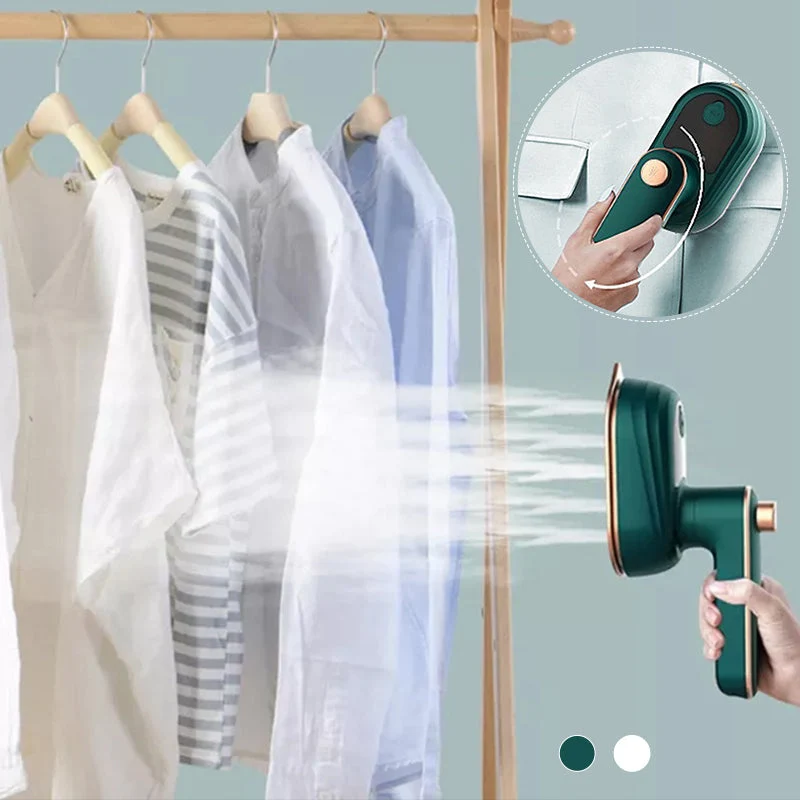 Tragbares Dampfbügeleisen 2-in-1 Nass/Trocken | 30 s Aufheizzeit, 50 ml Tank | Dreiecks-Spitze für Kragen & Knopfleisten