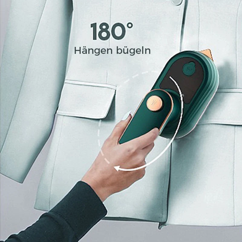 Tragbares Dampfbügeleisen 2-in-1 Nass/Trocken | 30 s Aufheizzeit, 50 ml Tank | Dreiecks-Spitze für Kragen & Knopfleisten