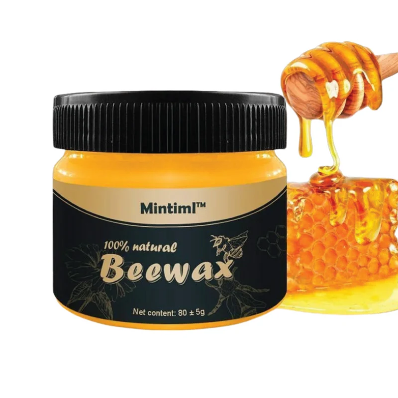 Bienenwachs Holzpflege 80 g | Natürliches Möbelpolitur-Wachs zum Reinigen & Schützen | Für behandelte Holzoberflächen, Glanz-Finish