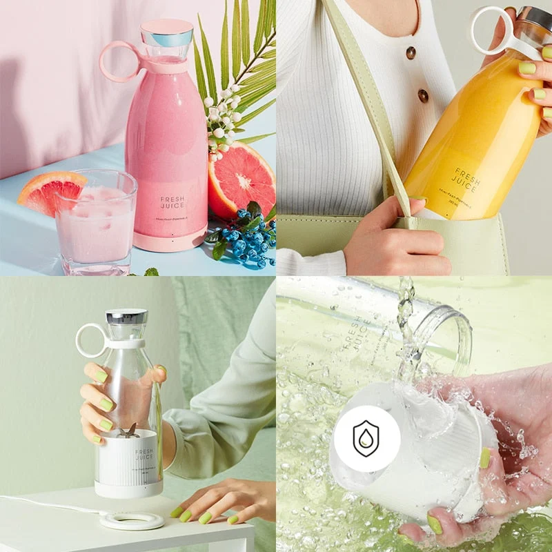 Tragbarer Mini Smoothie Mixer Becher | Wiederaufladbarer USB Mixer für Shakes & Smoothies | Kompakt & BPA-frei