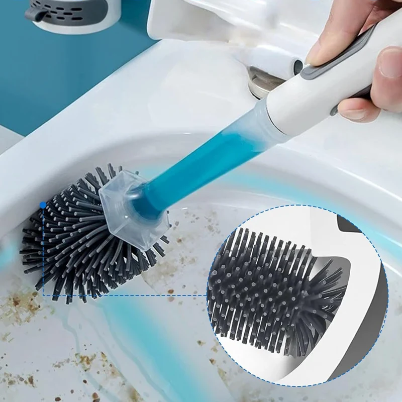 WC-Bürste Silikon | Hygienisch & geruchsneutral | Flexibler Bürstenkopf für Ecken | Schnell abspülbar, langlebig