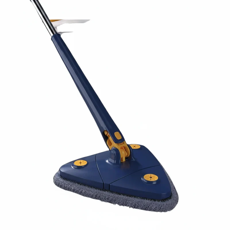 Dreieckiger Mikrofaser Wischmopp 360° | Ergonomischer Bodenwischer mit Teleskopstiel | Für Ecken & unter Möbeligungsmopp | Dreieckiger Wischmopp mit 360° Drehung | Mikrofaser