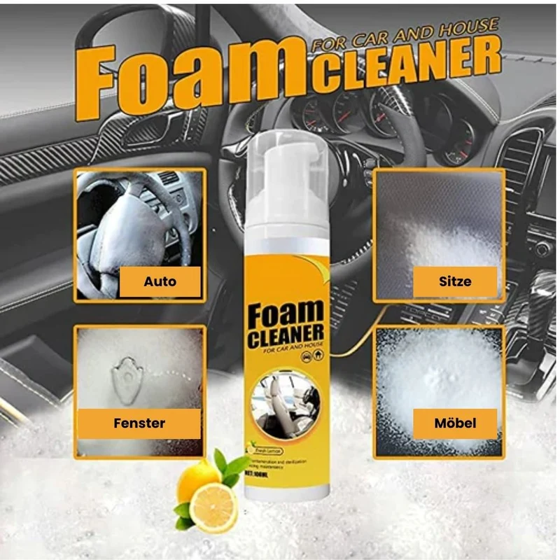 Universeller Schaumreiniger Spray | Tiefenreinigung für Haushalt & Auto | Fett- & Fleckenentferner ohne Rückstände