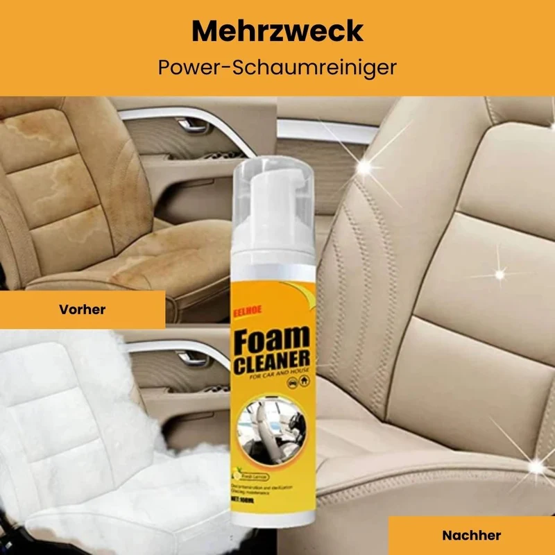 Universeller Schaumreiniger Spray | Tiefenreinigung für Haushalt & Auto | Fett- & Fleckenentferner ohne Rückstände