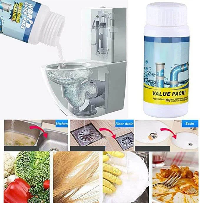 Abflussreiniger Pulver mit Aktivschaum | Löst Fett, Haare & Ablagerungen | Geruchsneutralisierung | Für Spüle, Dusche & Balkonablauf
