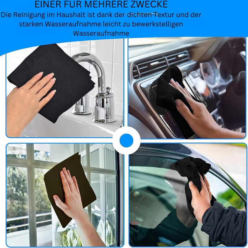 Mikrofasertücher 10er Set (5+5) | Streifenfrei & fusselfrei reinigen | Für Glas, Spiegel, Edelstahl & Auto, ca. 30×30 cmru Magisches Reinigungstuch für strahlende Sauberkeit (5+5 gratis)