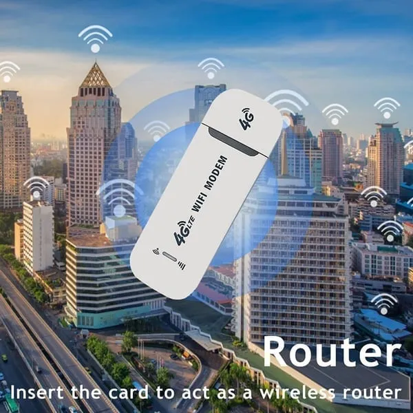 4G LTE USB WLAN Router | Hotspot für bis zu 10 Geräte, 150 Mbit/s | Plug & Play für Reise, Auto, Home-Office