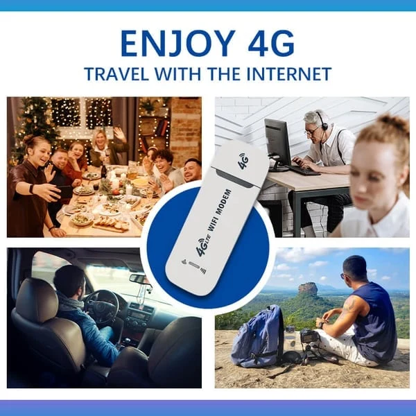 4G LTE USB WLAN Router | Hotspot für bis zu 10 Geräte, 150 Mbit/s | Plug & Play für Reise, Auto, Home-Office
