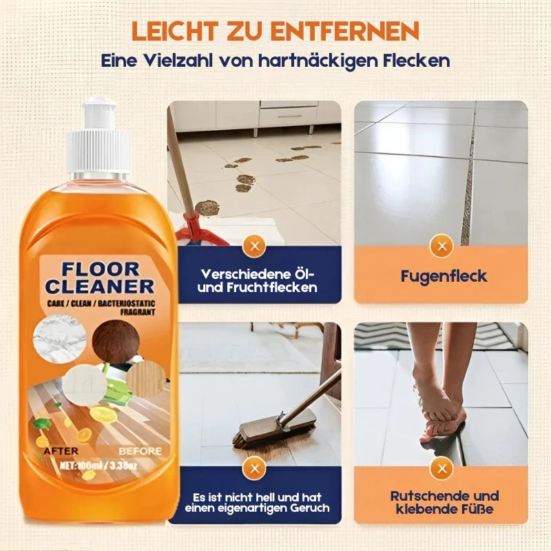 Holzbodenreiniger 100 ml entfernt Flecken & Schmutz | Für Holz, Fliesen, Möbel & Marmor | Frischer Zitronenduft