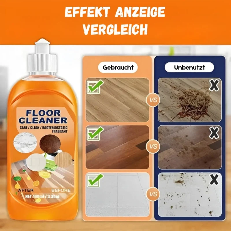 Holzbodenreiniger 100 ml entfernt Flecken & Schmutz | Für Holz, Fliesen, Möbel & Marmor | Frischer Zitronenduft