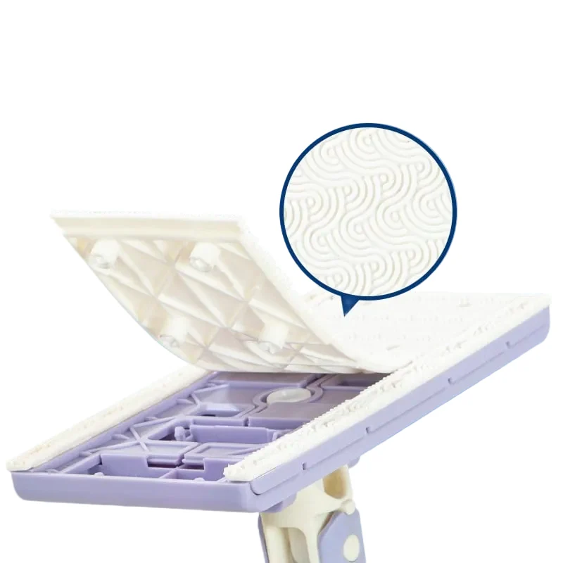 Automatischer Wischer mit Tuchwechsel-System & 360° drehbarem Kopf | Berührungsloser Tuchwechsel | Inkl. 10 Reinigungstücher | 71/93/113 cm, Blau/Weiß