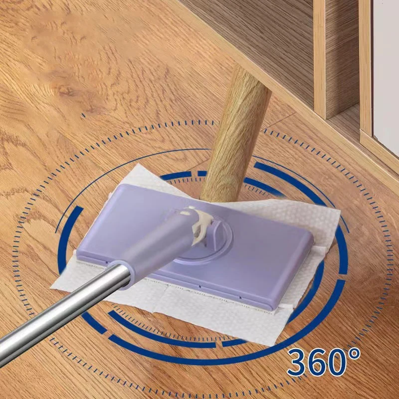 Automatischer Wischer mit Tuchwechsel-System & 360° drehbarem Kopf | Berührungsloser Tuchwechsel | Inkl. 10 Reinigungstücher | 71/93/113 cm, Blau/Weiß