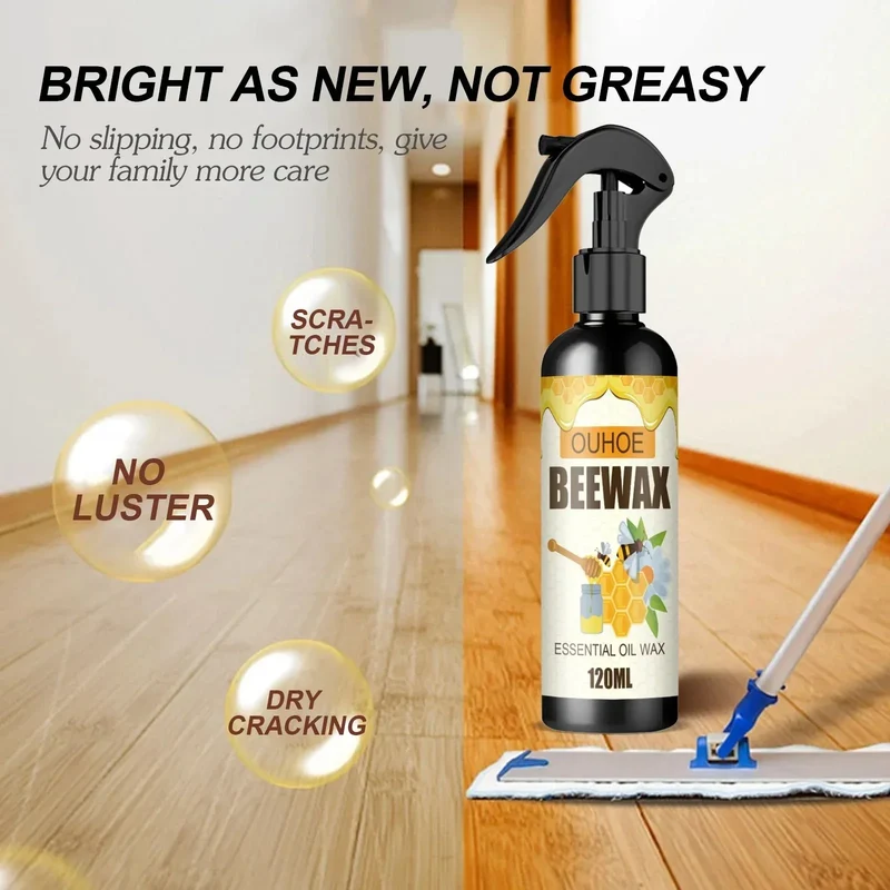 Bienenwachs-Spray 120 ml für Holz & Möbel | Reinigt, pflegt und verleiht Glanz | Rutschhemmend & rückstandsfrei | Für Haushalt geeignet