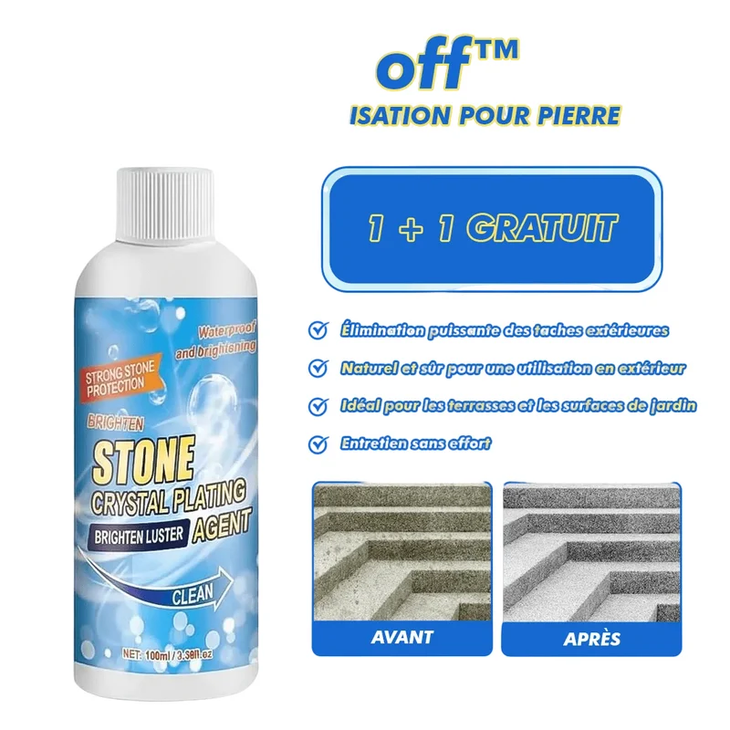 Steinreiniger Spray 100 ml gegen Rost & Oxidation | Für Granit, Marmor, Schiefer & Beton | Biologisch abbaubar, ungiftig | StoneGuard Pro