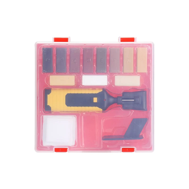Holz Reparatur Set | 11 Wachsstifte & Werkzeug | Möbel & Laminat Kratzer ausbessern