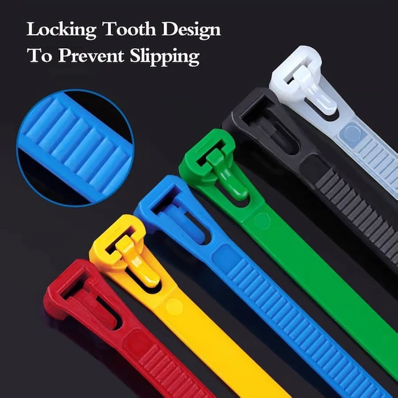 Kabelbinder verstellbar & wiederverwendbar 100er Set | selbstsichernde Nylon Kabelbinder für Ordnung & Kabelmanagement | KabelSchloss
