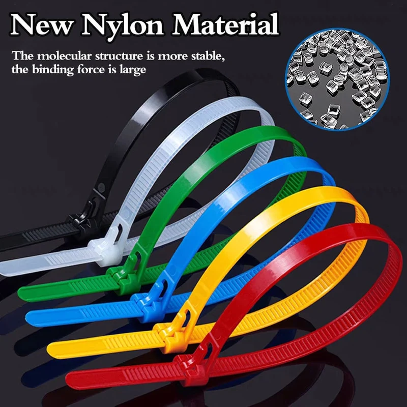 Kabelbinder verstellbar & wiederverwendbar 100er Set | selbstsichernde Nylon Kabelbinder für Ordnung & Kabelmanagement | KabelSchloss