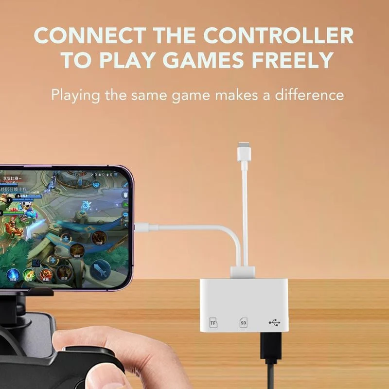 2-in-1 SD/TF Kartenleser | USB-C & Lightning | Schnelle Datenübertragung | Für iPhone, iPad, Android & PC