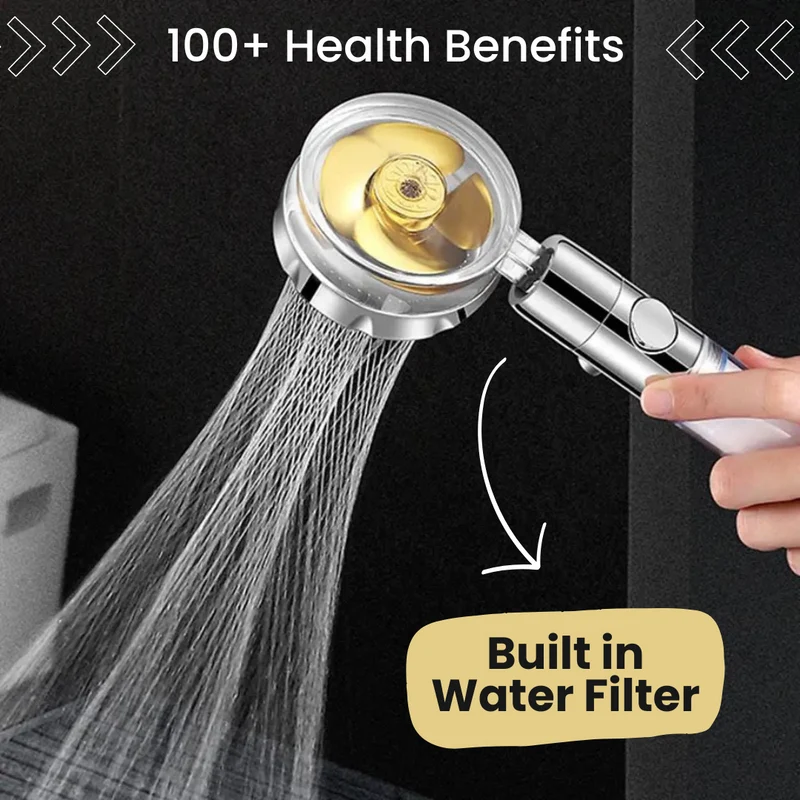 Turbo Duschkopf mit Filter | Hoher Wasserdruck | Spart Wasser & verbessert Haut & Haar