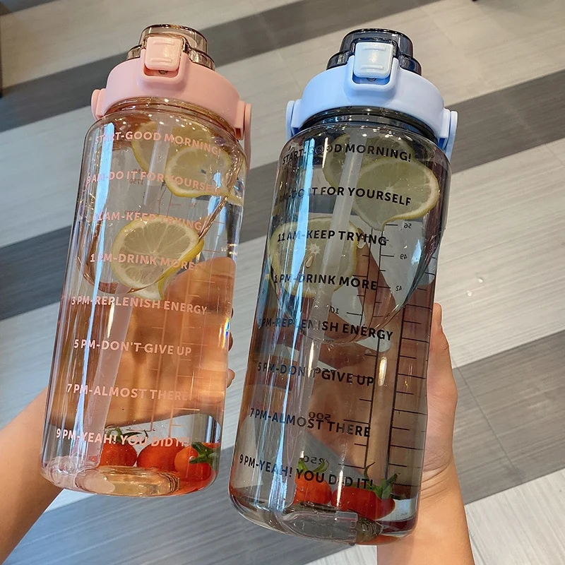 Wasserflasche 2 Liter | BPA-frei & Auslaufsicher | Mit Tragegriff & Messskala