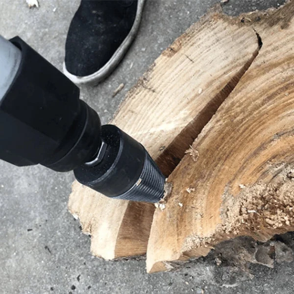Brennholzbohrer mit Sechskantschaft | Holzspalter für Bohrmaschine | Effizientes Spalten von Hartholz | Aus Stahl