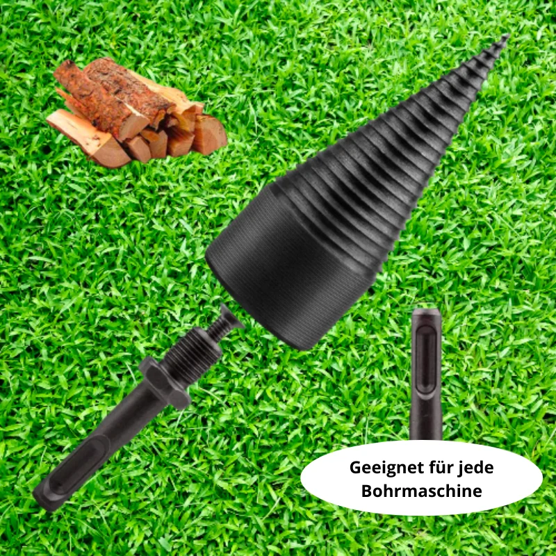Brennholzbohrer mit Sechskantschaft | Holzspalter für Bohrmaschine | Effizientes Spalten von Hartholz | Aus Stahl