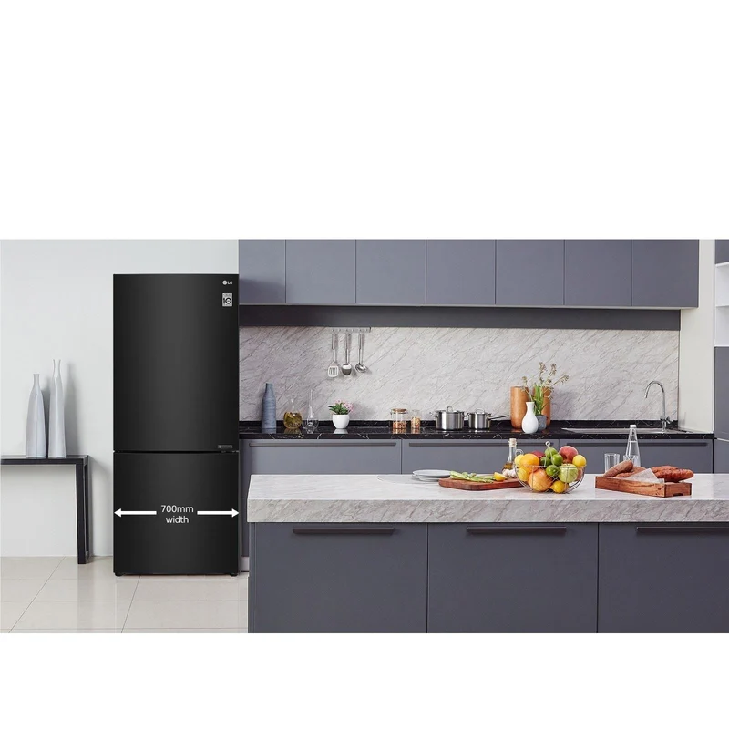 LG GB-455BTL 420L Bottom Mount Fridge (Black)