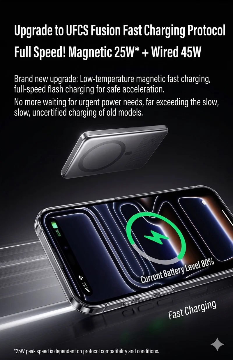 TORRAS-JP 10000mAh Go-Minimag Qi2 Certified Lightweight and Compact Mobile Battery
