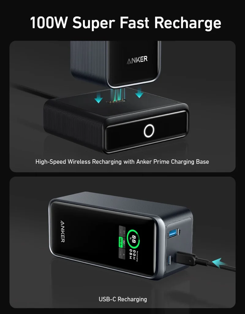 Anker Prime Power Bank (20K, 200W) With Charging Base