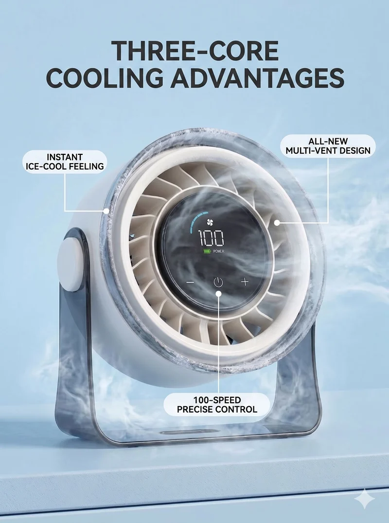 Furper Digital Display Desktop & Wall-Mounted Cooling Fan
