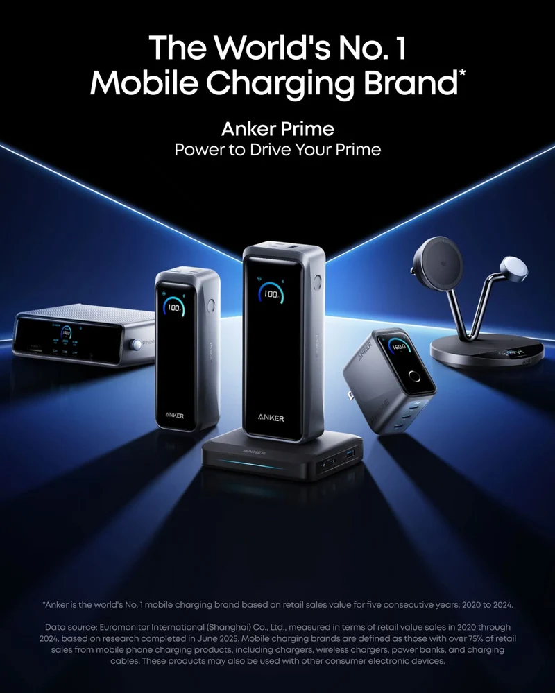 Anker Prime Power Bank (26K, 300W) A110A 26,250mAh capacity PowerIQ 4.0 technology