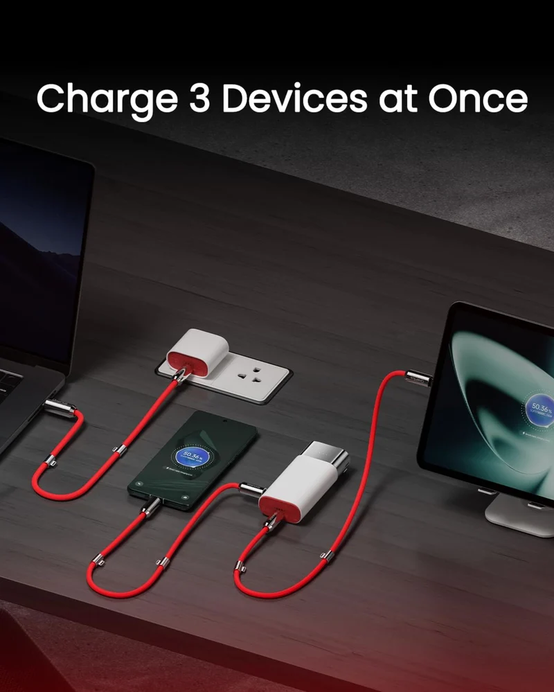 SHARGE Pouch Power Bank 10000 mAh 3-in-1 Portable Charger, SUPERVOOC 55W & PD 40W USB C Fast Charging