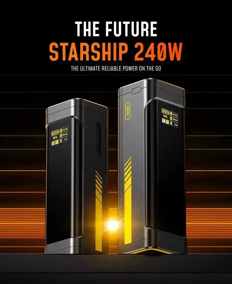 AOHI The Future Starship 240W 27,600mAh LED Display Power Bank with 140W C-C Cable