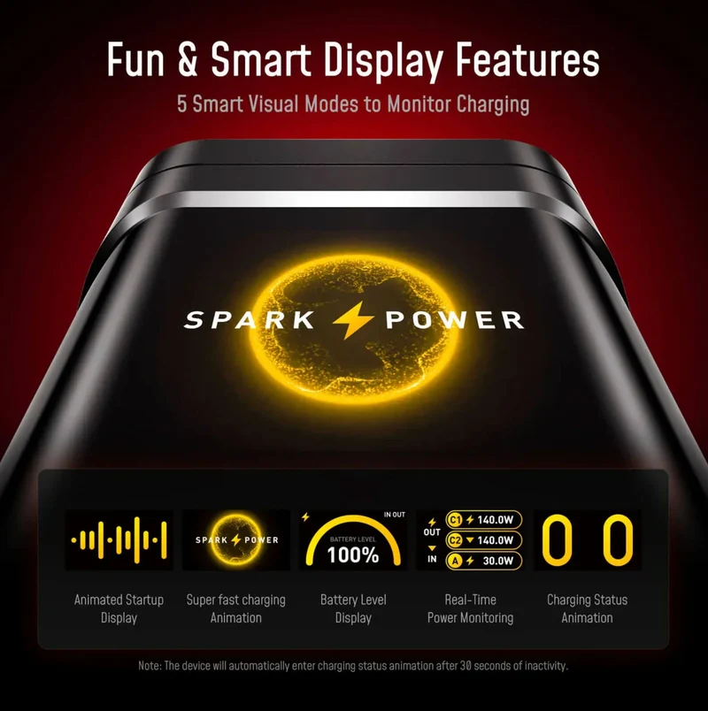 AOHI The Future Starship Pro PD3.1 310W 20,000mAh LED Display Power Bank with 240W C-C Cable