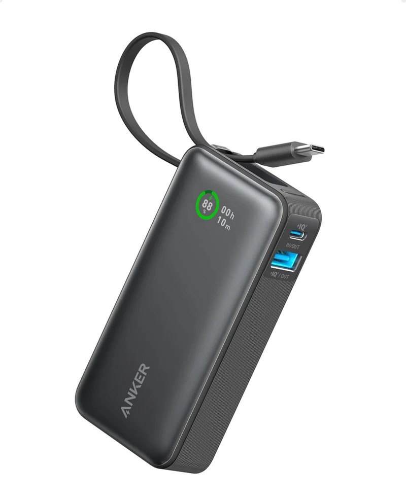 Anker Nano Power Bank (30W, Built-In USB-C Cable), 10000mAh