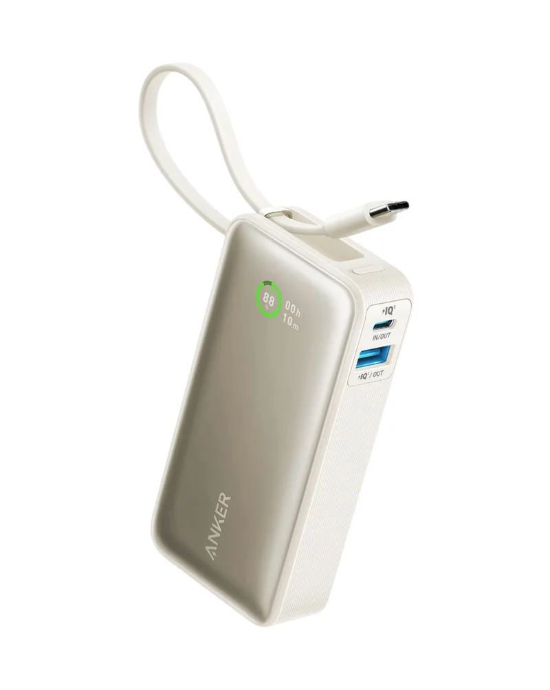 Anker Nano Power Bank (30W, Built-In USB-C Cable), 10000mAh