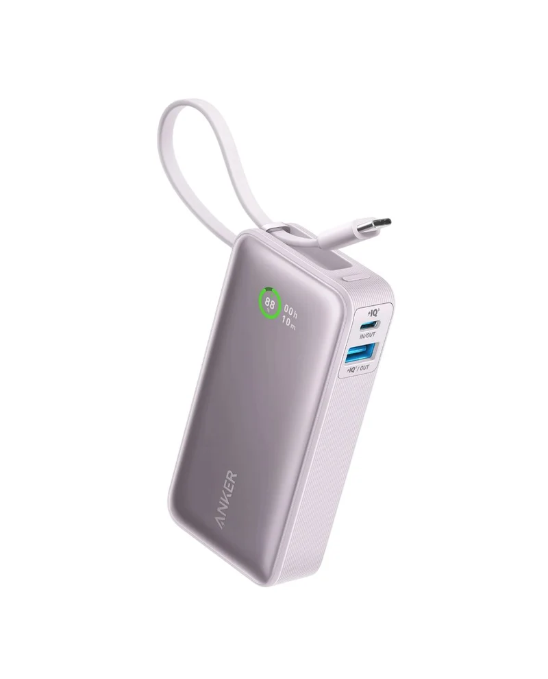 Anker Nano Power Bank (30W, Built-In USB-C Cable), 10000mAh