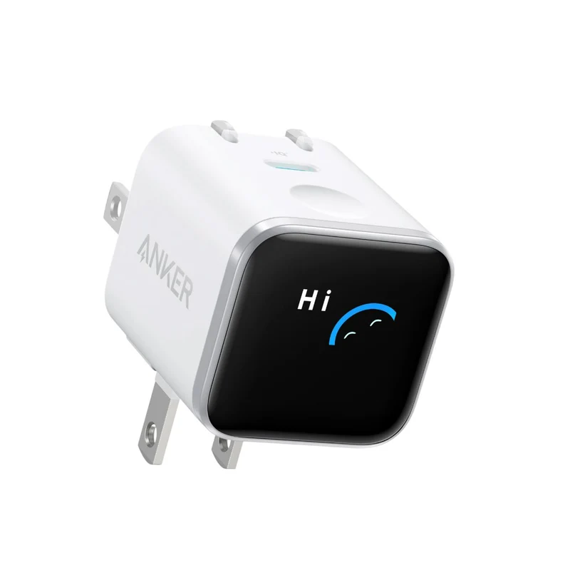 Anker Nano Charger (45W, Smart Display, 180° Foldable) With Data Cable