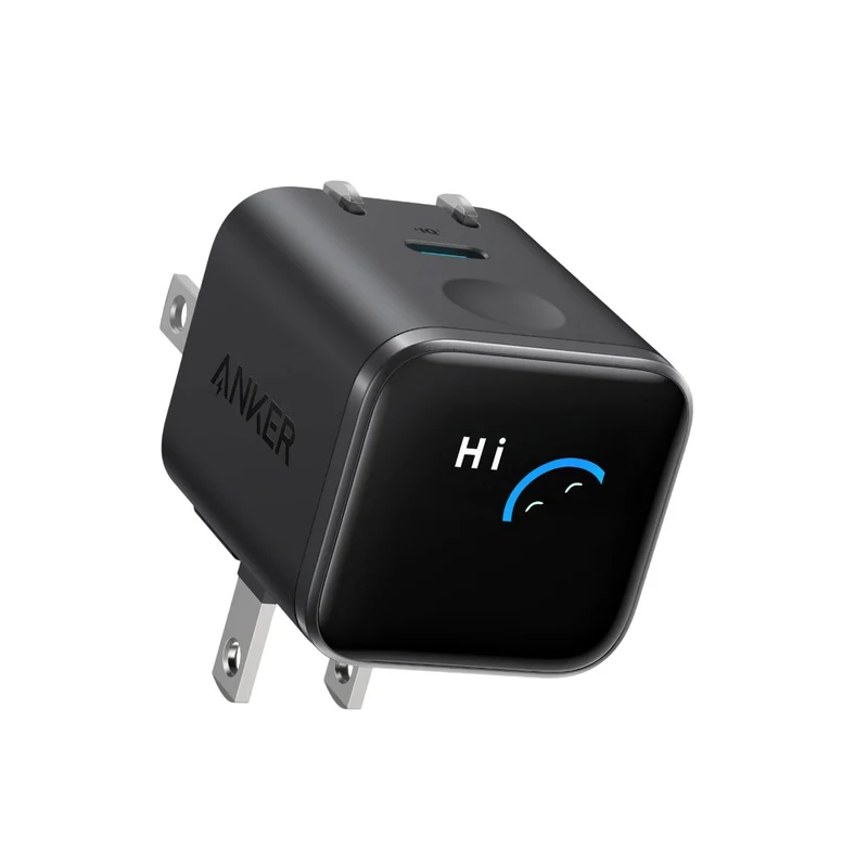 Anker Nano Charger (45W, Smart Display, 180° Foldable) With Data Cable