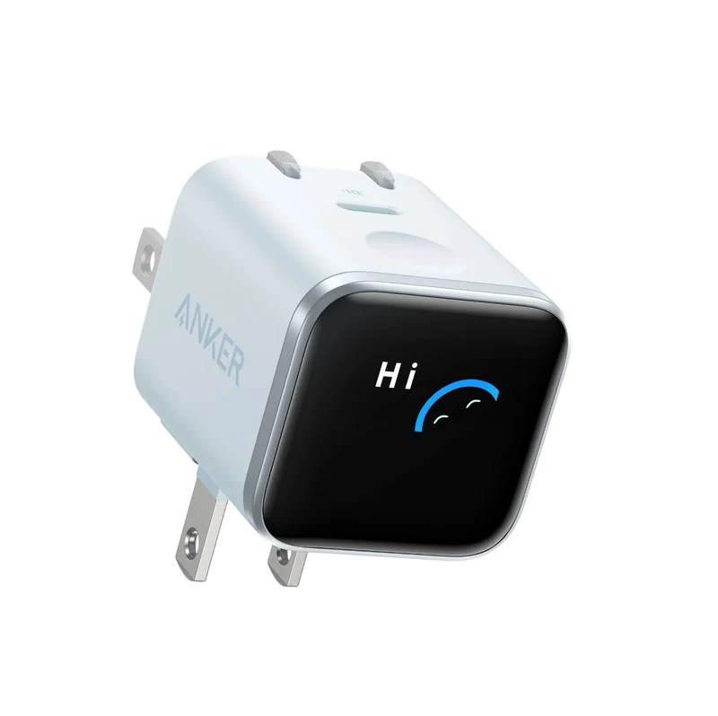 Anker Nano Charger (45W, Smart Display, 180° Foldable) With Data Cable