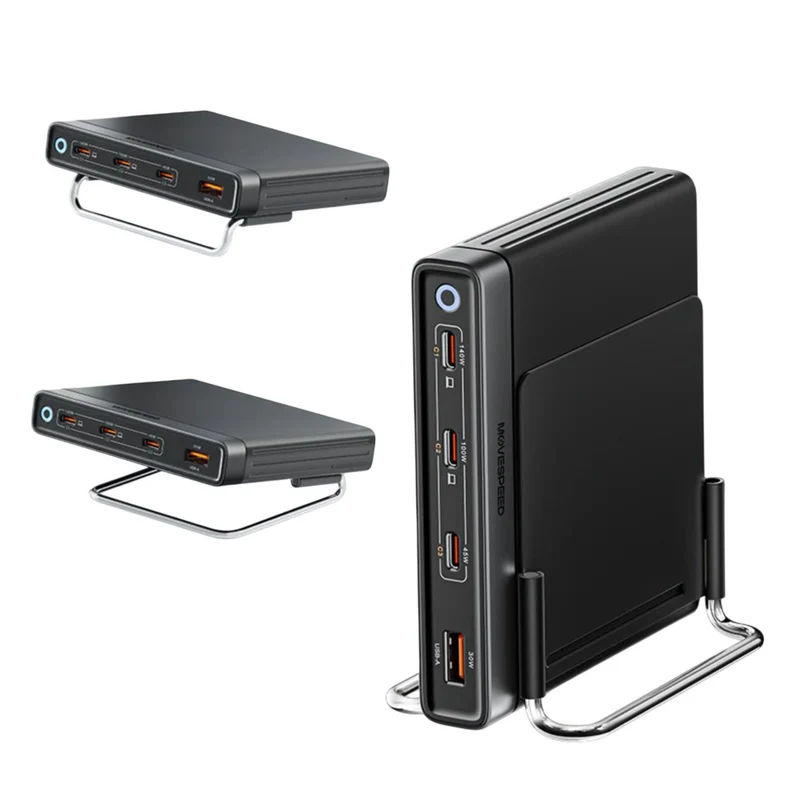 MOVESPEED 165W GaN Desktop Charger, Multi-Port USB-C Fast Charging Station