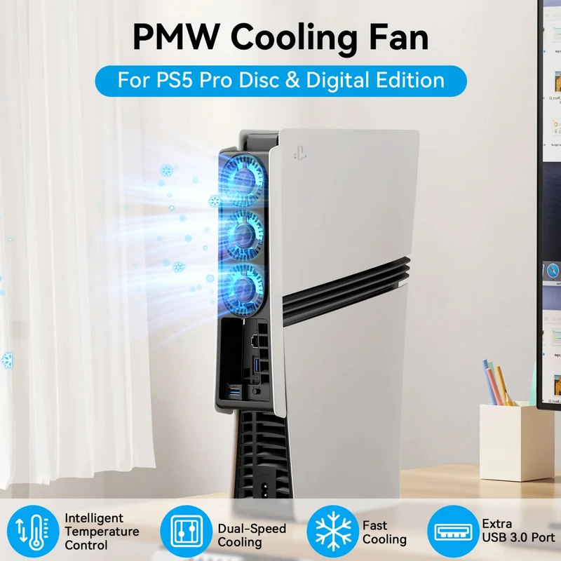 IINE PMW Cooling Fan for PS5 Pro Disc & Digital Edition