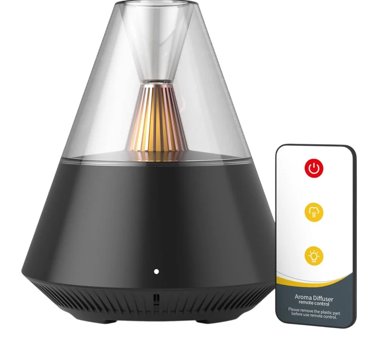 Furper Essential Oil Diffuser, Modern Style Aromatherapy Aroma Diffusers with Candle Light, Fragrance Ultrasonic Cool Mist Humidifier