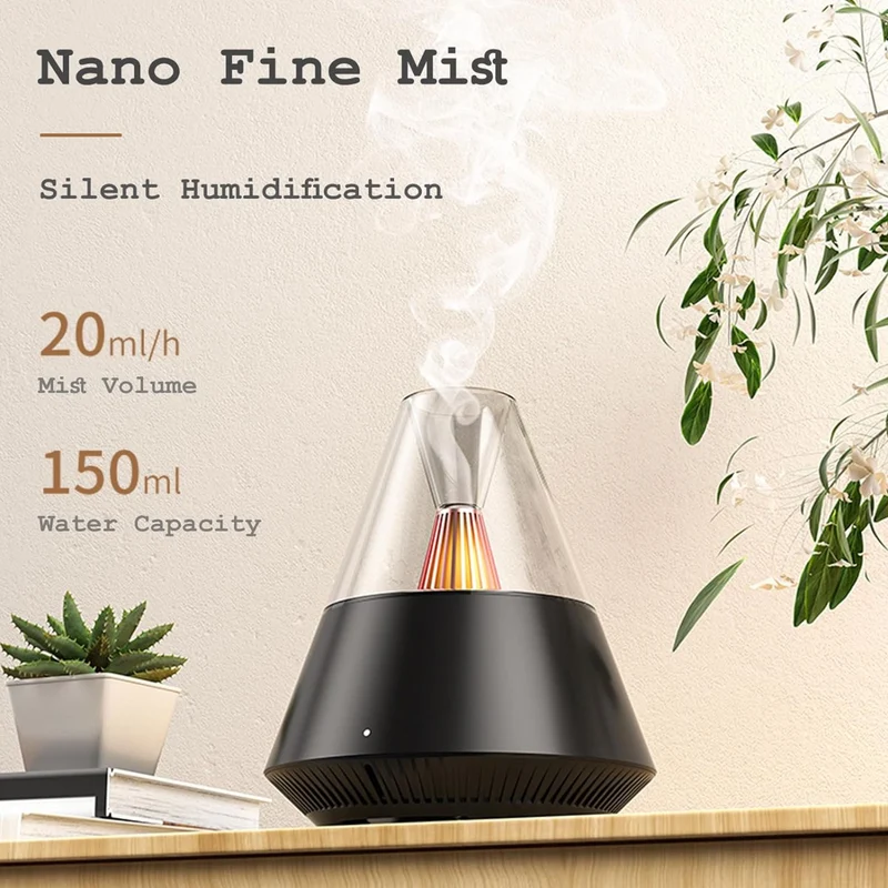 Furper Essential Oil Diffuser, Modern Style Aromatherapy Aroma Diffusers with Candle Light, Fragrance Ultrasonic Cool Mist Humidifier