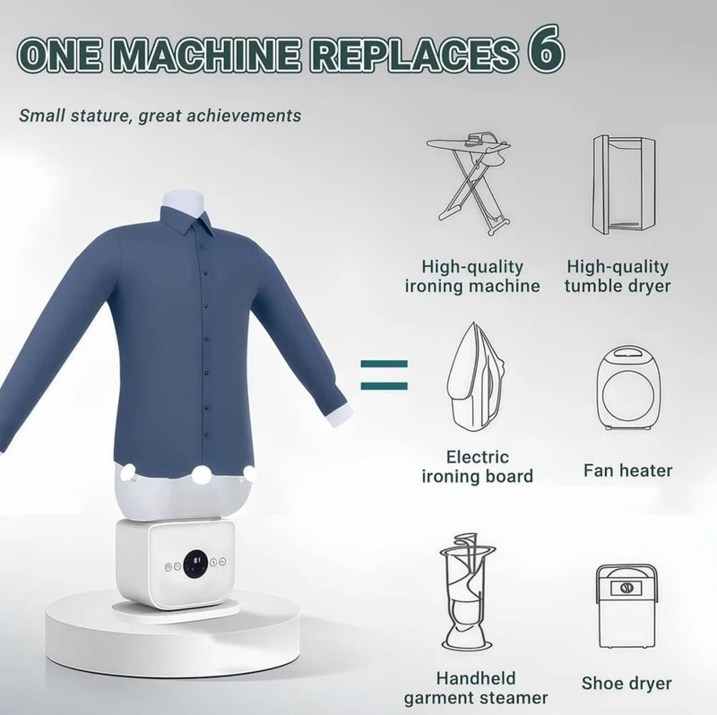 Furper Automatic Hot Air Dryer And Iron For Shirts And Trousers, Inflatable Ironing Machine, Quick Air Iron, For Home And Office