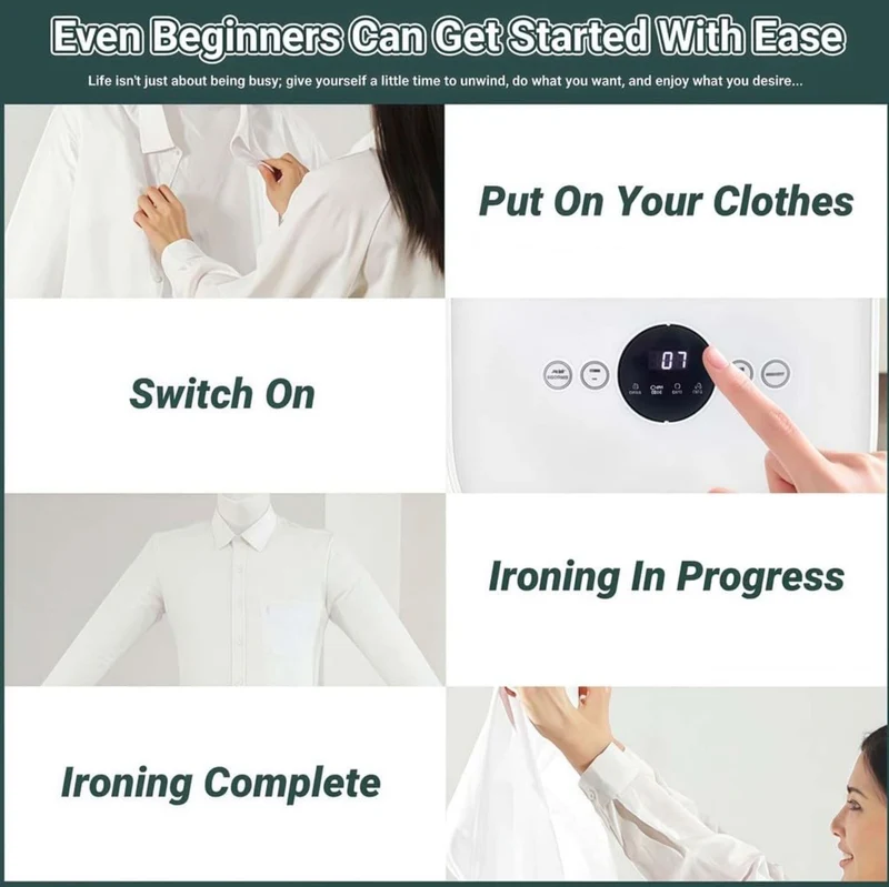 Furper Automatic Hot Air Dryer And Iron For Shirts And Trousers, Inflatable Ironing Machine, Quick Air Iron, For Home And Office
