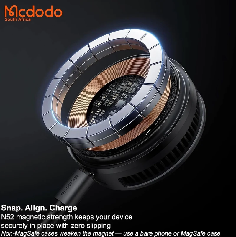 Mcdodo Certified Qi2 25W MagSafe Charger, Qi2 Wireless Charger - 45W Gan Charger – Gaming MagSafe Charger for iPhone with TEC Cooling