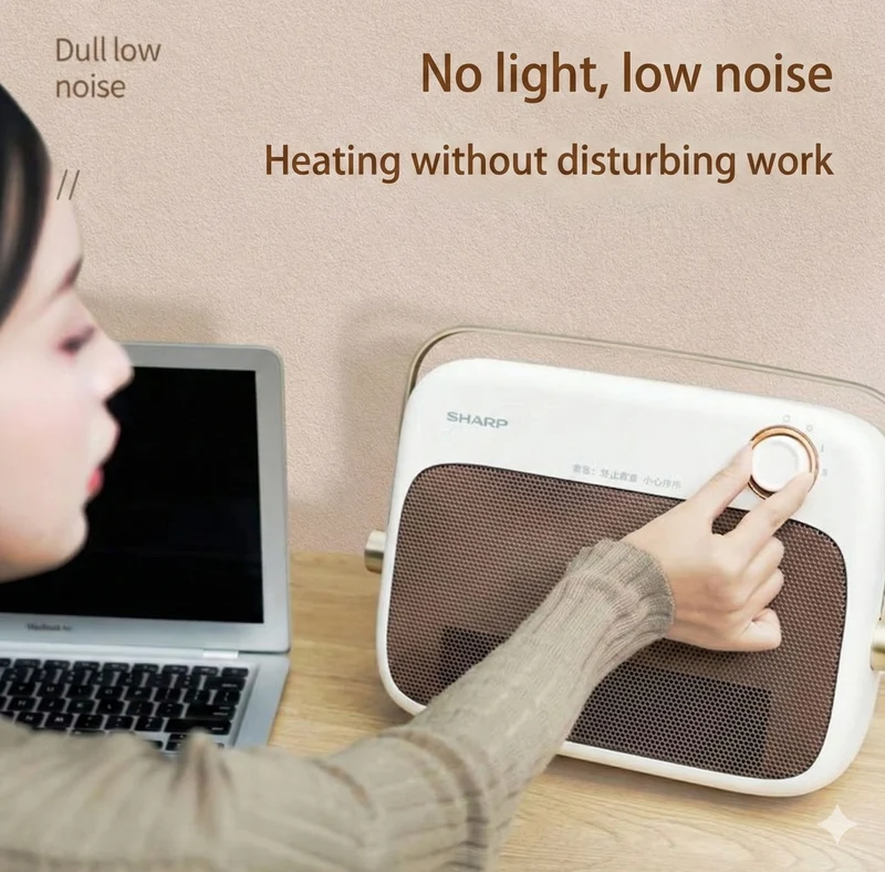 Sharp Graphene Fan Heater, Portable Wall-Mounted Splash-Proof PTC Ceramic Fast Heating/Quiet and Energy-Saving HX-AM202B-C