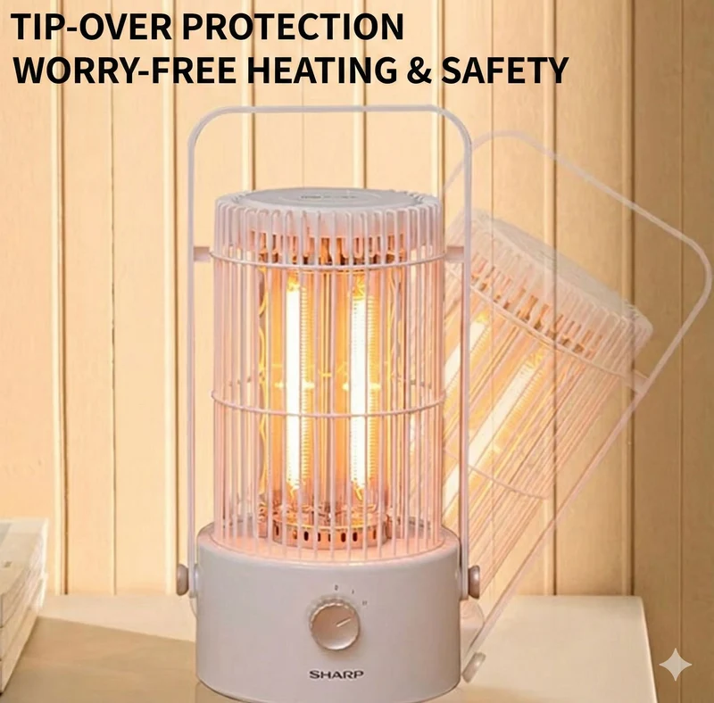 Sharp Birdcage Mini Electric Heater Carbon Crystal Heating Element Instant Heat HX-SM081A-Y